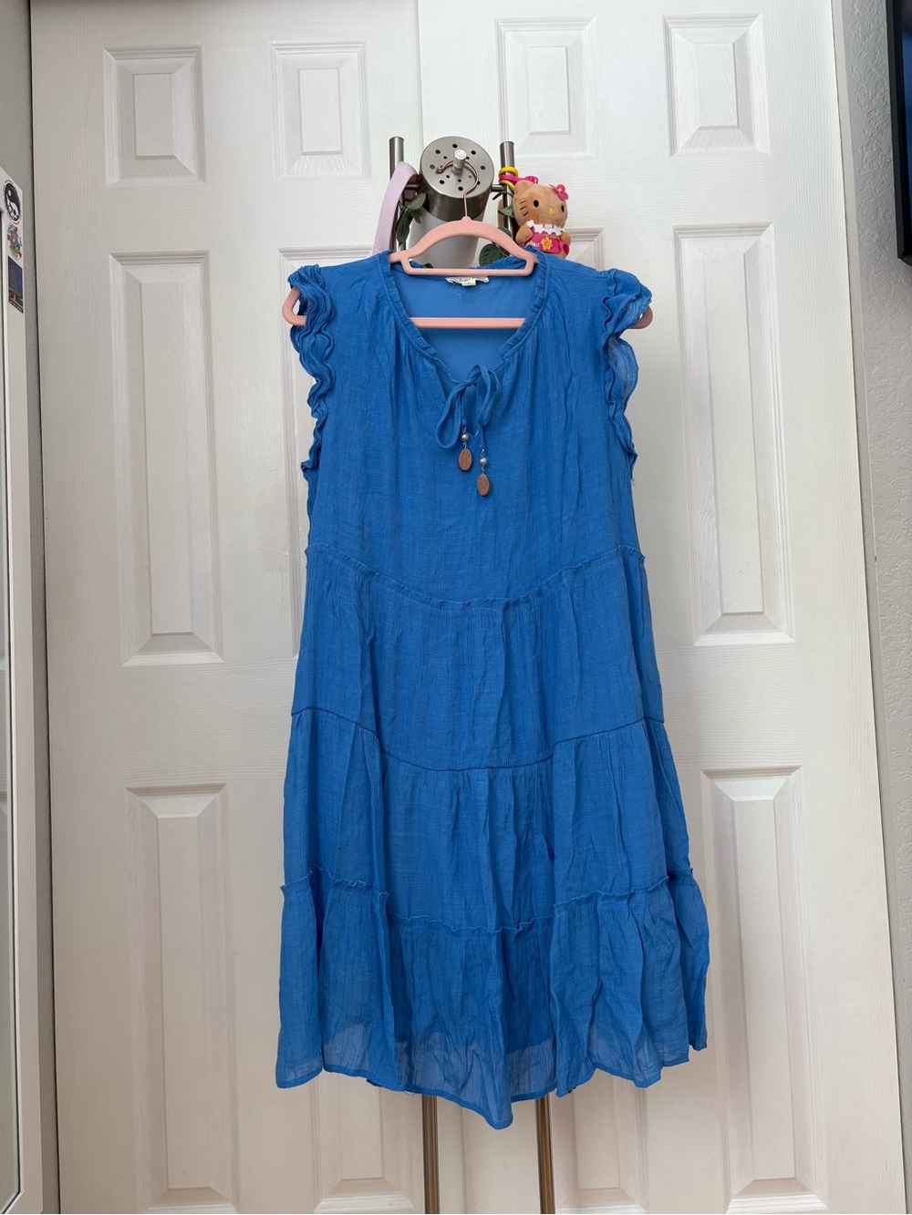 Blue Ruffled Tiered Sundress - Brand Unspecified